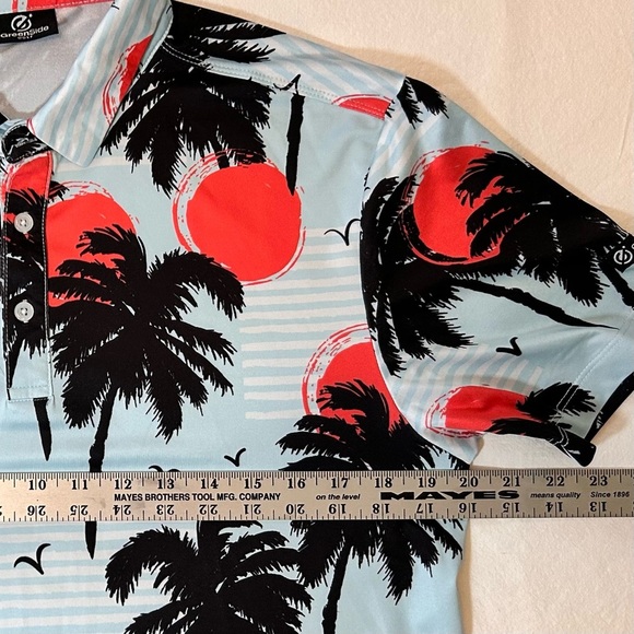 Green Side Men’s Golf Polo Size Small Vacation Vibes! EUC - Picture 5 of 7